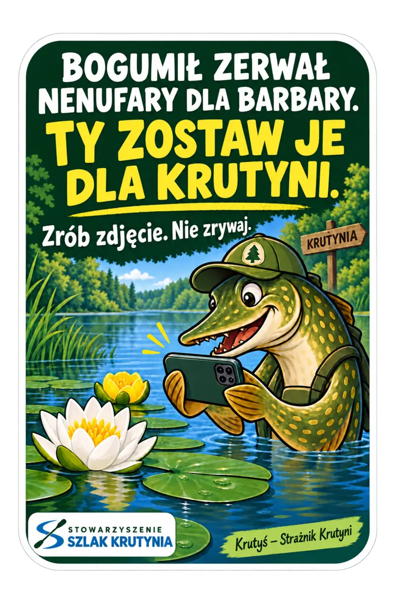 Naklejka edukacyjna Krutysia: Zrób zdjęcie. Nie zrywaj!